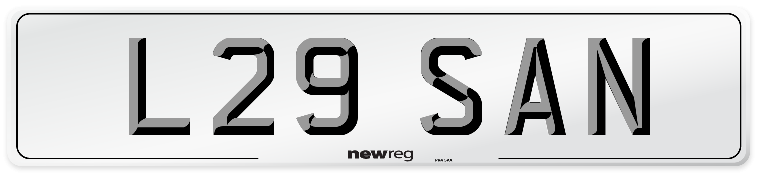 L29 SAN Number Plate from New Reg